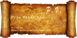 Prix Vitália névjegykártya